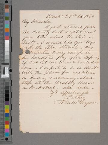 McGregor, Nathaniel Mortimer. Letter to Roderick Mortimer McGregor