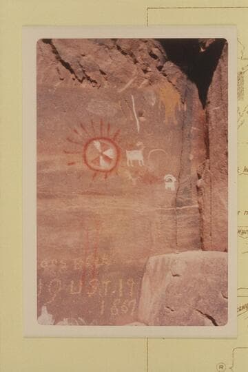 Detail of inscription in Nine Mile Creek