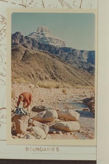 Redwall Butte north of Diamond Creek. Jorgen Visbak at left