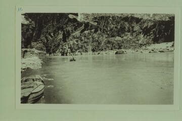 Below Sockdologer Rapid. Bright Angel gauge: 33,400 cfs