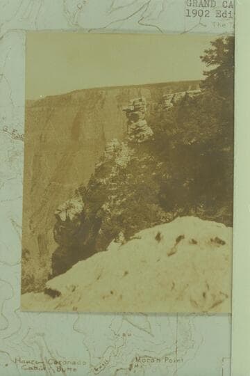 Small pillar near head of Grand View Trail. Print sent by Glen Dawson