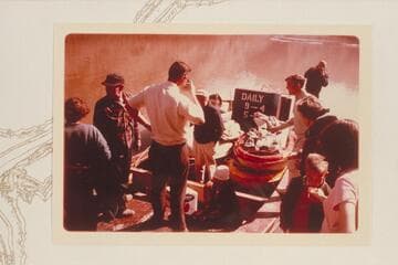 Refreshments on the McClatchy jet boat near the Junction. The stop was made just above the mouth of the Green River to search for the Kendrick survey marker