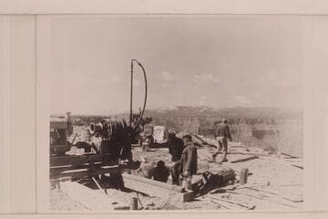 Drilling equipment used in anchoring the cable rigs at the Rim of Marble Canyon. Lower Marble Canyon damsite, Mile 39