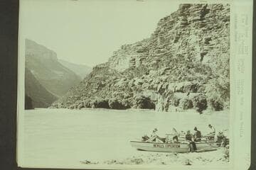 Green River. Left to right: R. Johnson; Nevills; Marston Twin; Joan Nevills; Kent Frost; Taylor; Milotte