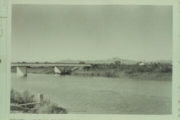 The Colorado River near Yuma. Down from West Yuma Hills to railroad bridge