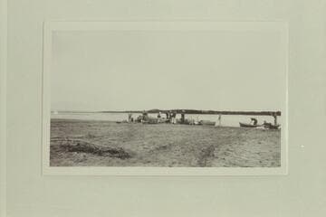 Unloading boats at Needles; USGS survey of Grand Canyon