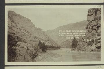 Green River Investigation: Upstream in Red Canyon, 1/2 mile below Eagle Creek