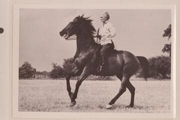 Mary Ogden Abbott riding "Temulac." Concord, Massachusetts