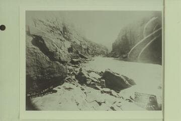 No. 173. Camp 35. Rapid 118. Down. Railway Survey Colorado River, 1889. Marble Canon
