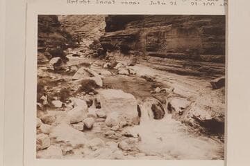 Swimming at the first falls above the lagoon at the mouth of Supai Creek. Joe Desloge stands at the edge of the water