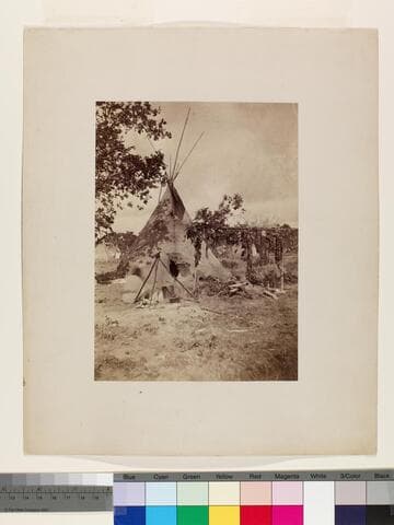 How the Cheyenne Indians dried strips of buffalo meat for winter use, 1867