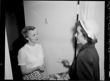 Two women talking