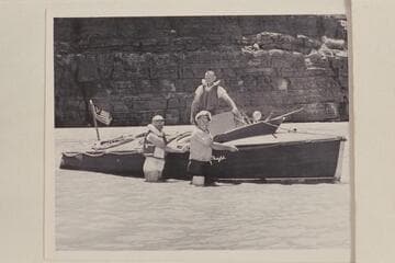 The crew of the "Step-in-Again." Left to right: Marston; Jaun; Taylor (above). Paria Riffle