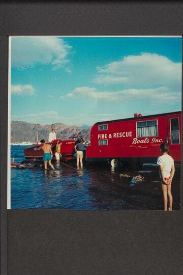 Launching the jet fire boat. Landing at Boulder City