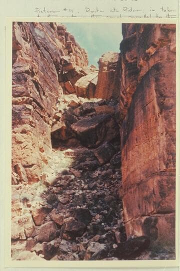 Route in and out of Rider Canyon from south side. Houserock Canyon