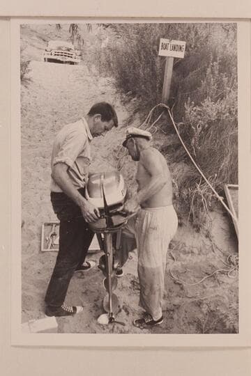 Bill Beer and Rod Sanderson setting up the motors. Lees Ferry