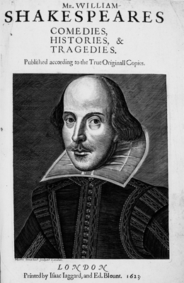 Title page of Shakespeare's first folio edition, 1623. Title page of Shakespeare's first folio edition, 1623.